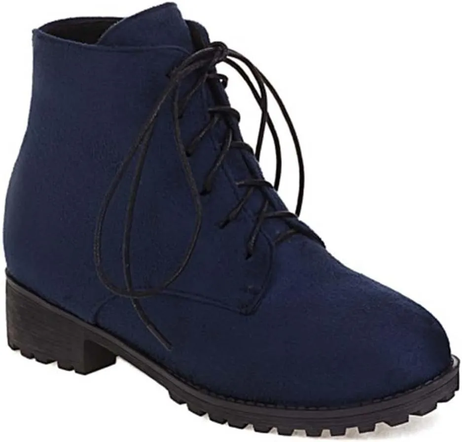 Ankle Boots for Women Black Platform Booties Oxford Boots for Women Hiking Shoes Women Casual Round Head Slip on Pointed Toe Chunky Stacked Heel