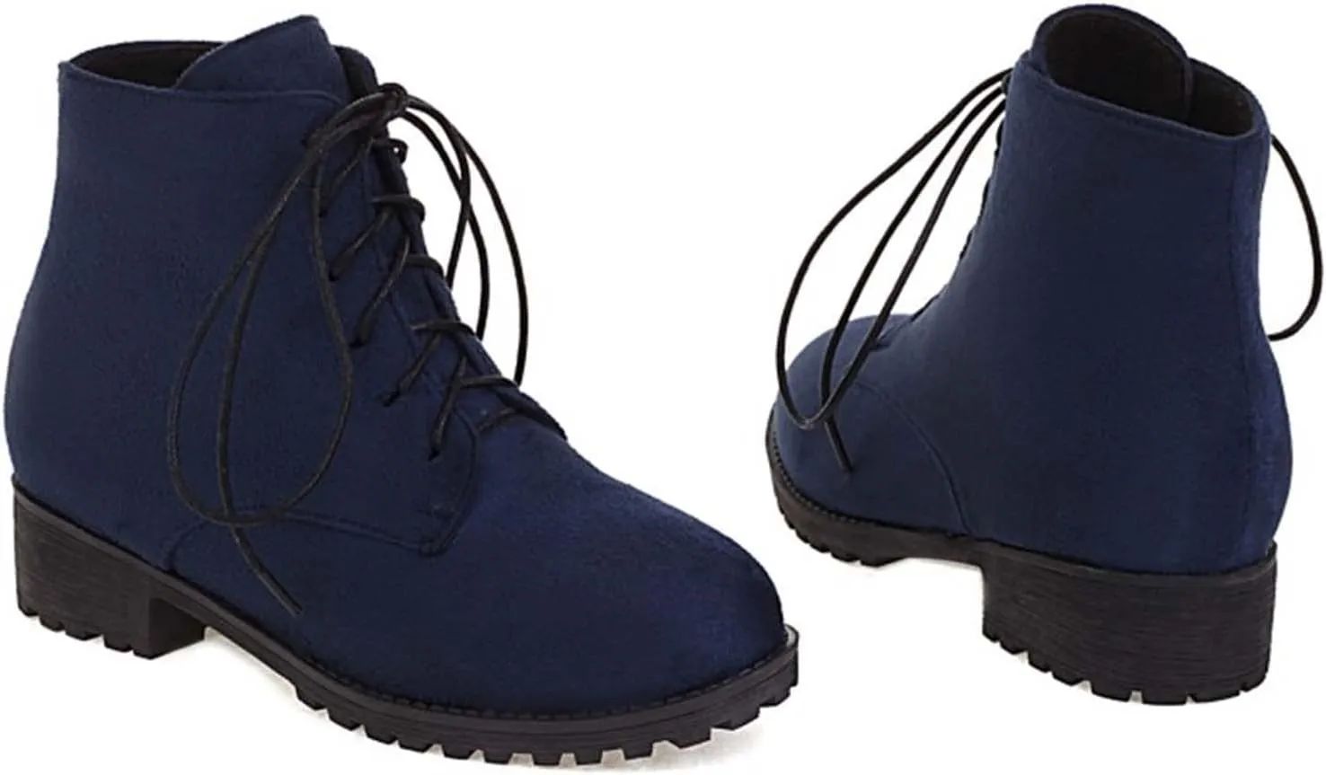 Ankle Boots for Women Black Platform Booties Oxford Boots for Women Hiking Shoes Women Casual Round Head Slip on Pointed Toe Chunky Stacked Heel