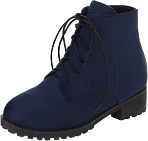 Ankle Boots for Women Black Platform Booties Oxford Boots for Women Hiking Shoes Women Casual Round Head Slip on Pointed Toe Chunky Stacked Heel