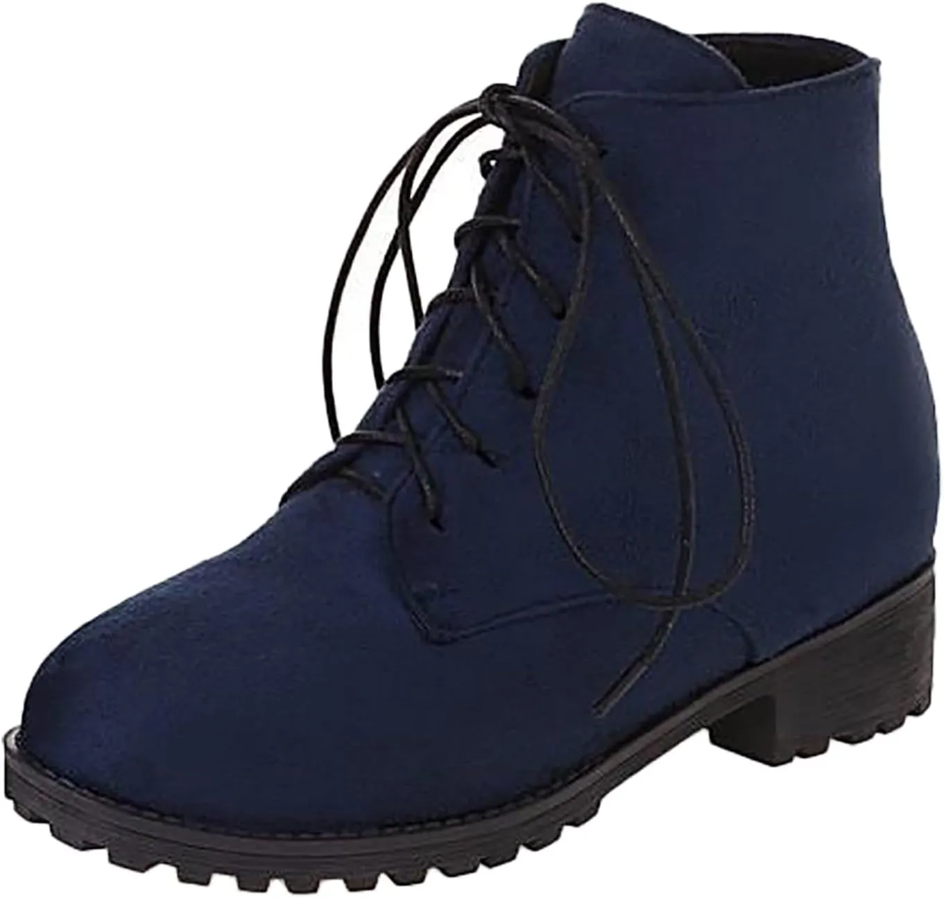 Ankle Boots for Women Black Platform Booties Oxford Boots for Women Hiking Shoes Women Casual Round Head Slip on Pointed Toe Chunky Stacked Heel