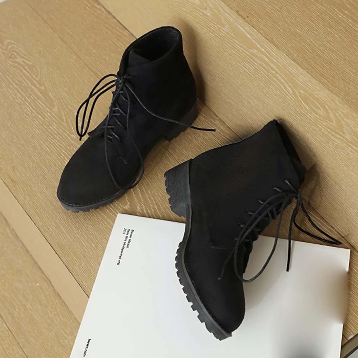 Ankle Boots for Women Brown Leather Booties Work Boots Slip On Barefoot Boot Indoor and Outdoor Soft Sole Fashion Closed Pointed Toe Low Block Heel Zip Up