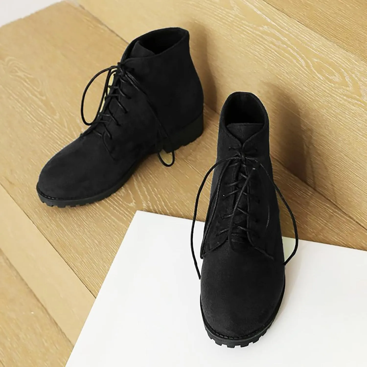 Ankle Boots for Women Brown Leather Booties Work Boots Slip On Barefoot Boot Indoor and Outdoor Soft Sole Fashion Closed Pointed Toe Low Block Heel Zip Up