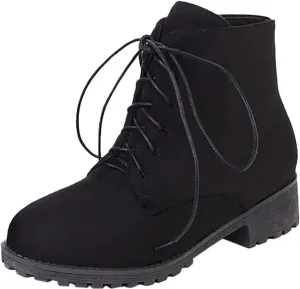 Ankle Boots for Women Brown Leather Booties Work Boots Slip On Barefoot Boot Indoor and Outdoor Soft Sole Fashion Closed Pointed Toe Low Block Heel Zip Up