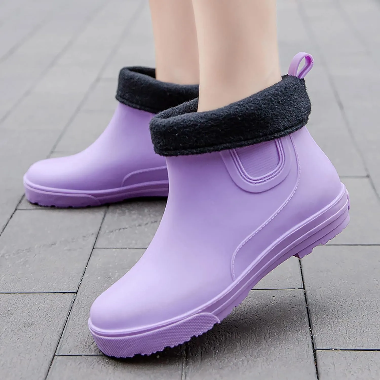 Ankle Boots for Women Waterproof Rain Boots for Women Non Slip With Cotton Inside Rain Boots Outdoor Rubber Shoes