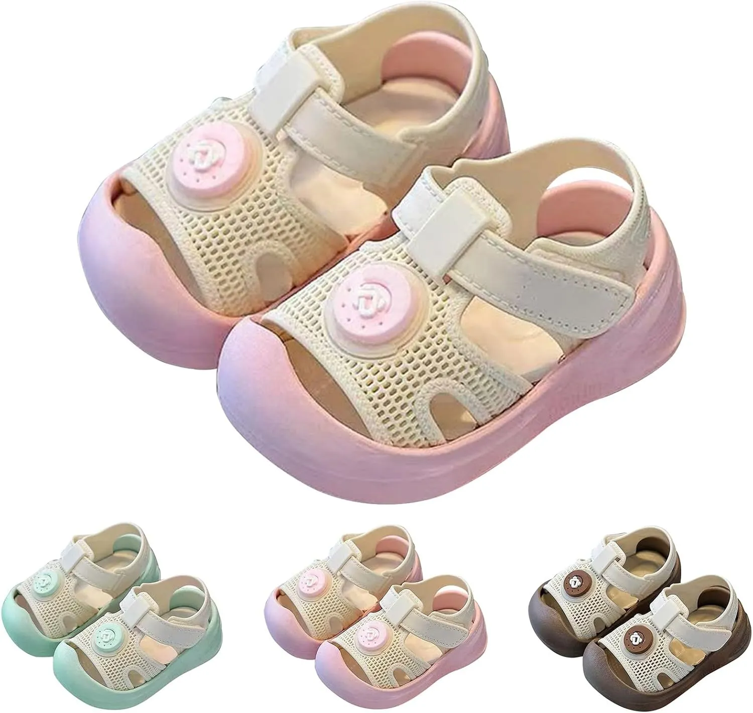 Baby Girls Boys Sandals Cute Animal Non-slip Flats Close Toe Water Shoes Infant Comfortable Summer Beach Sandals