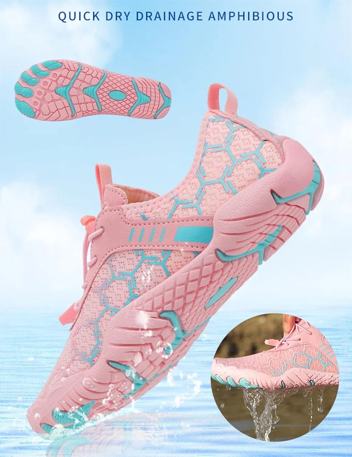 Barefoot Shoes Women Wide Toe Breathable Shoes Non-Slip Healthy Sport Shoe Waterproof Beach Swim Sneaker Quick Dry Sneakers