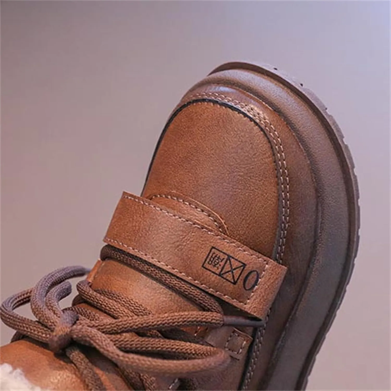 Big Kids Lace-up Platform Warm Fr Lined Snow Boots, Comfortable Thick Sole Water-Proof Winter Hiking Ankle Boots