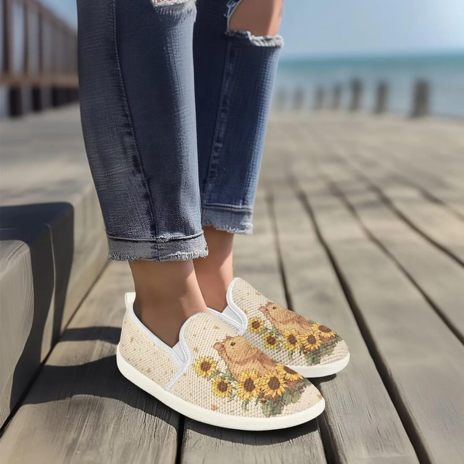 Capybara Outdoor Loafer Wedding Shoes Dress Flats Classic Leisure Walking Shoes for Women Ladies