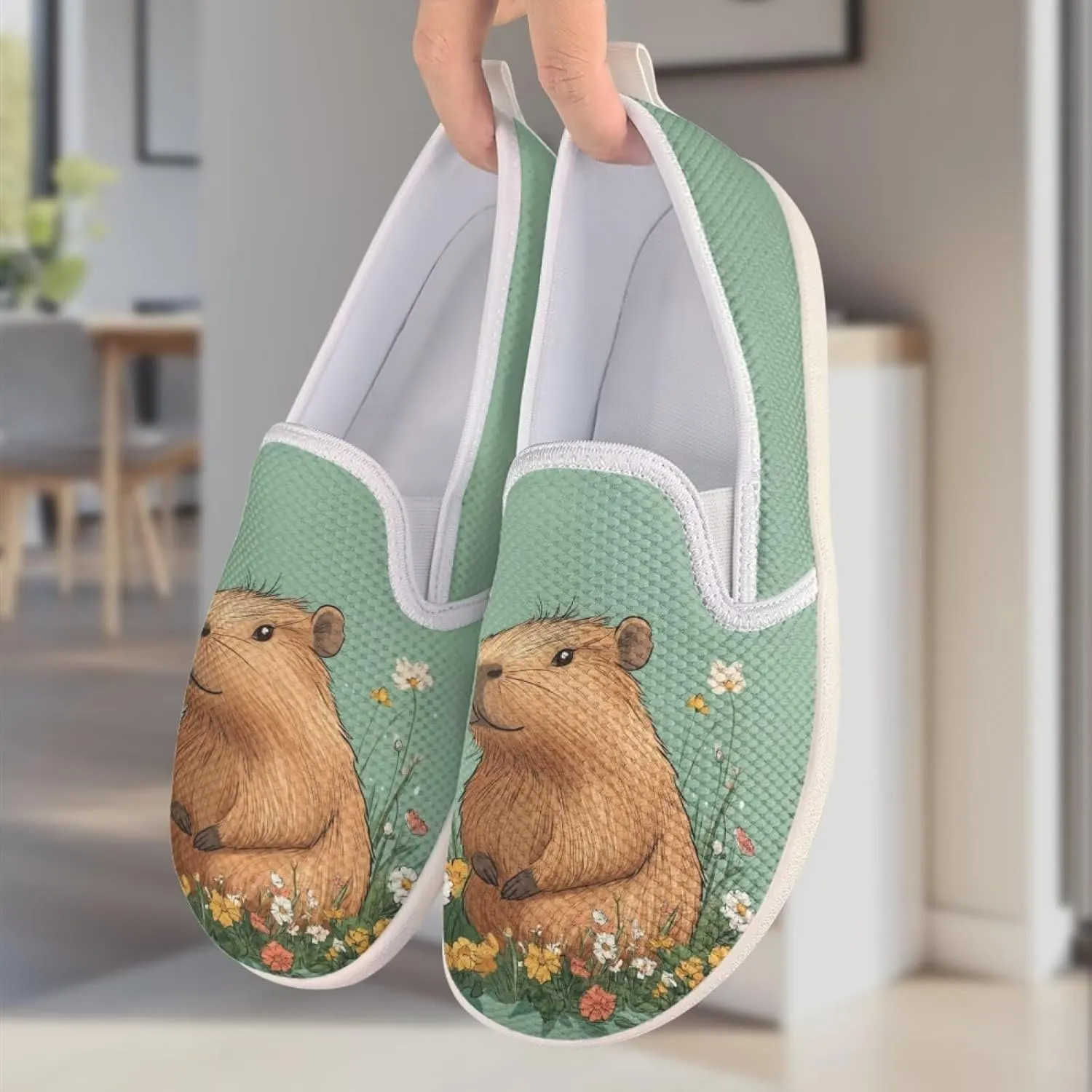 Capybara Outdoor Loafer Wedding Shoes Dress Flats Classic Leisure Walking Shoes for Women Ladies