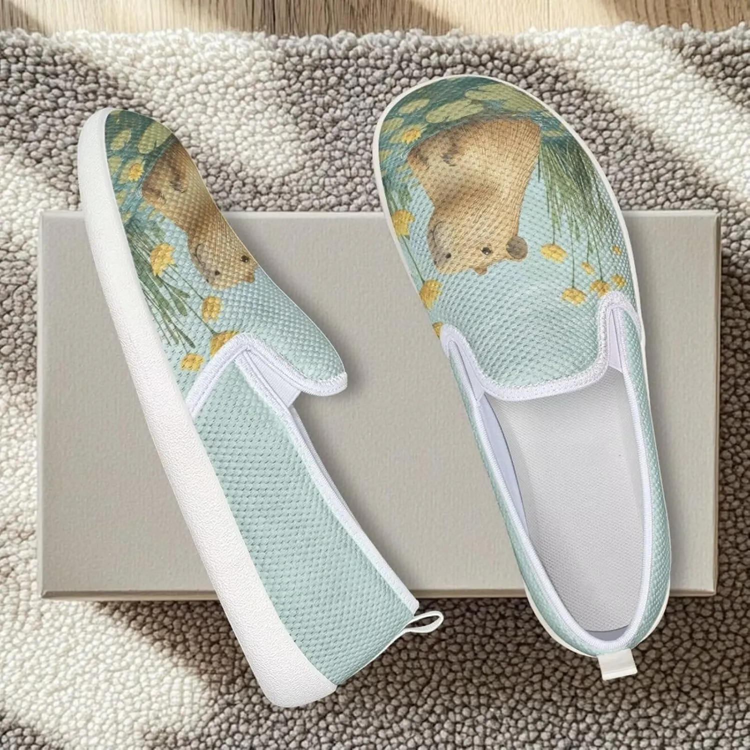 Capybara Outdoor Loafer Wedding Shoes Dress Flats Classic Leisure Walking Shoes for Women Ladies