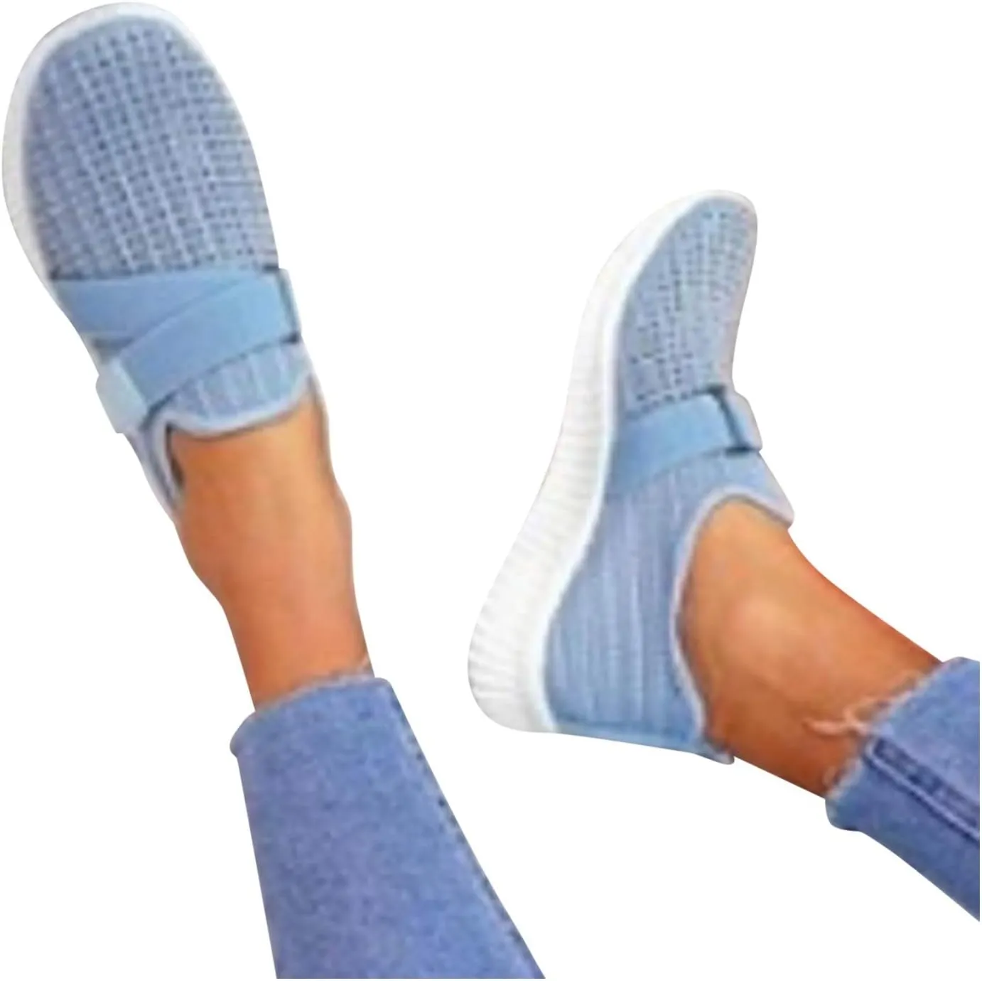 Cathalem Walking Shoes for Women Women's Walking Shoes Sock Sneakers Mesh Slip On Lady Modern Shoes Platform Loafers
