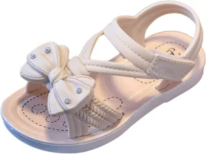 Children Sandals Soft Flat Shoes Fashion Comfortable Flower Sandals Lightweight Baby Princess Sandals Dress Sandal for Girls (Beige, 3 Big Kids)