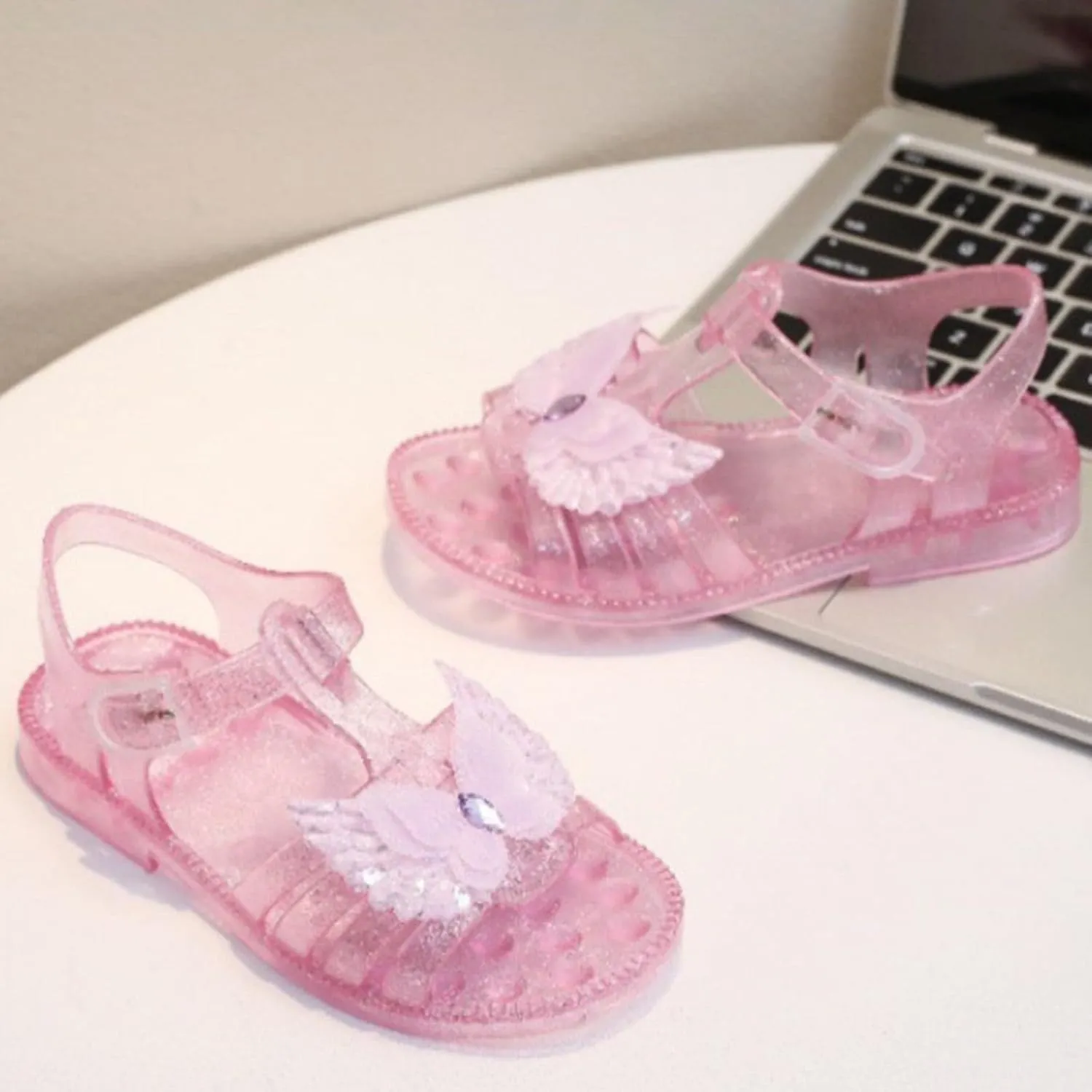 Comfortable Boys Kids Sandals Outdoor Shoes Sandals For Girls Kids Toddler Dress Up Flat Sequins Butterfly Mary Jane Shoes Summer Casual Sandal