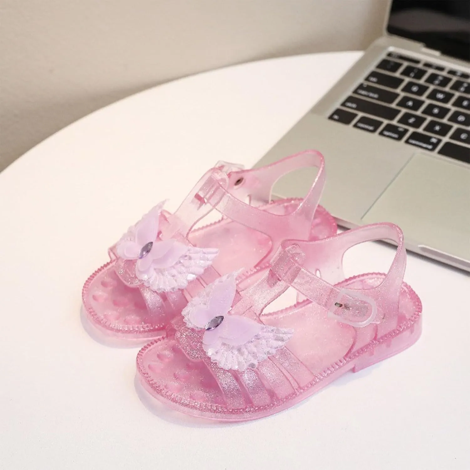 Comfortable Boys Kids Sandals Outdoor Shoes Sandals For Girls Kids Toddler Dress Up Flat Sequins Butterfly Mary Jane Shoes Summer Casual Sandal