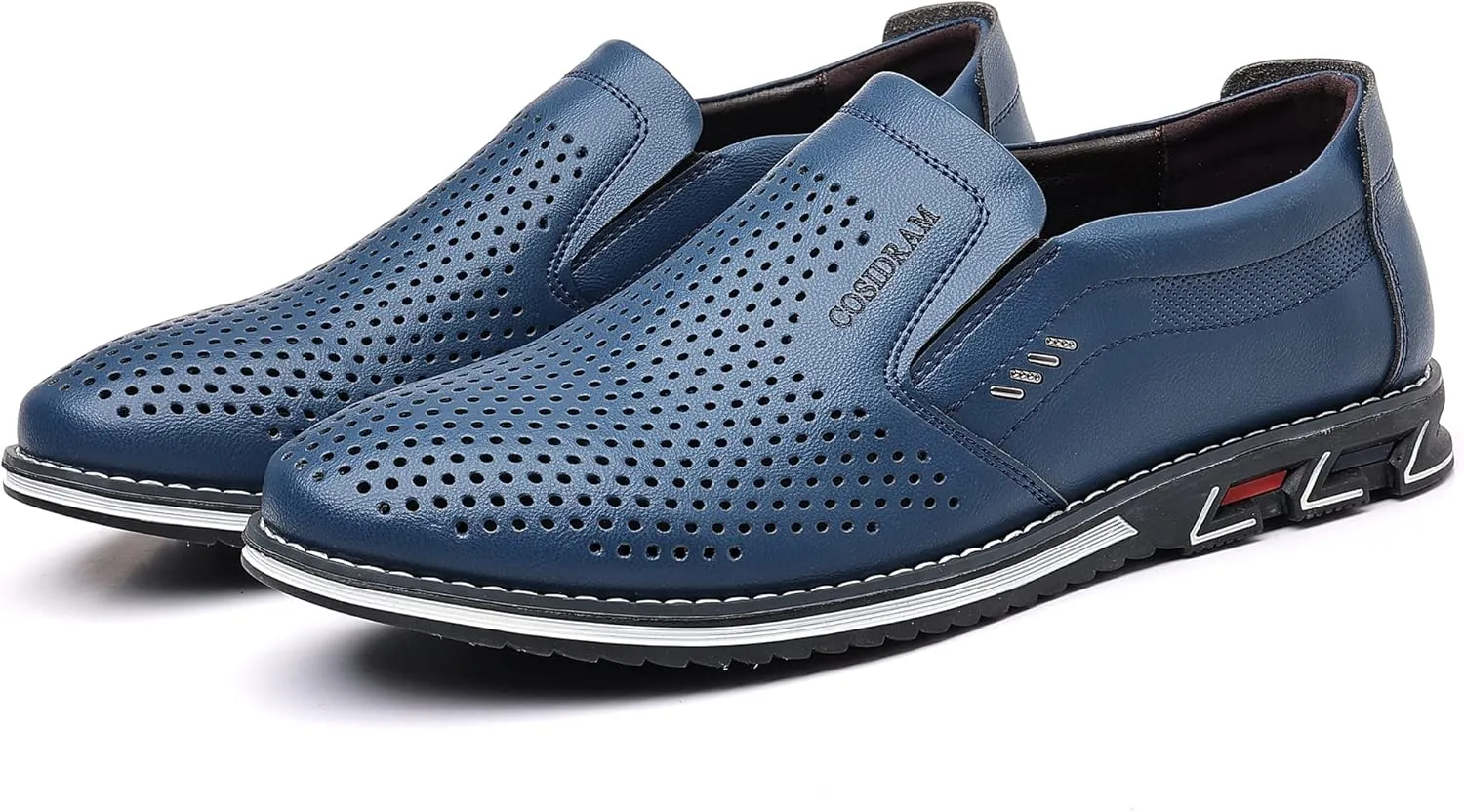 COSIDRAM Mens Casual Shoes Slip on Loafers Lightweight Hollow Out Breathable Male Shoes