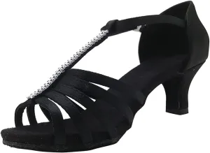 Dance Dancing Sandals Ballroom Latin Fashion Shoes Women Prom Women's sandals Wide Womens Sandals Wide Width (Black, 8)