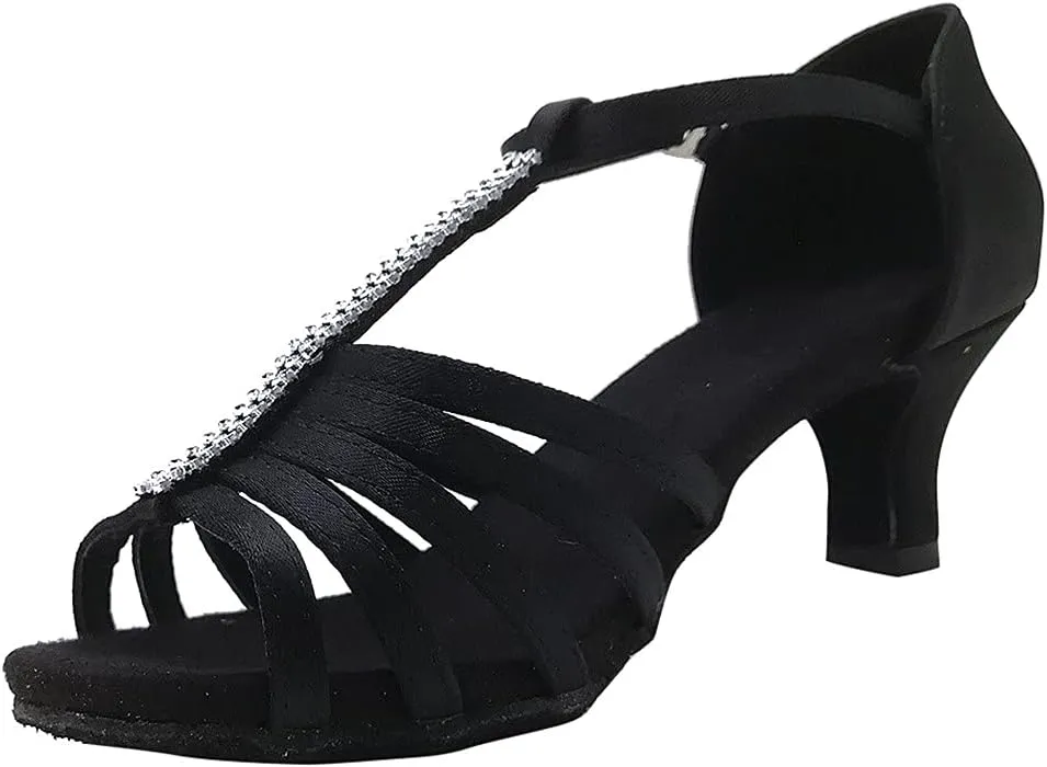 Dance Dancing Sandals Ballroom Latin Fashion Shoes Women Prom Women's sandals Wide Womens Sandals Wide Width (Black, 8)