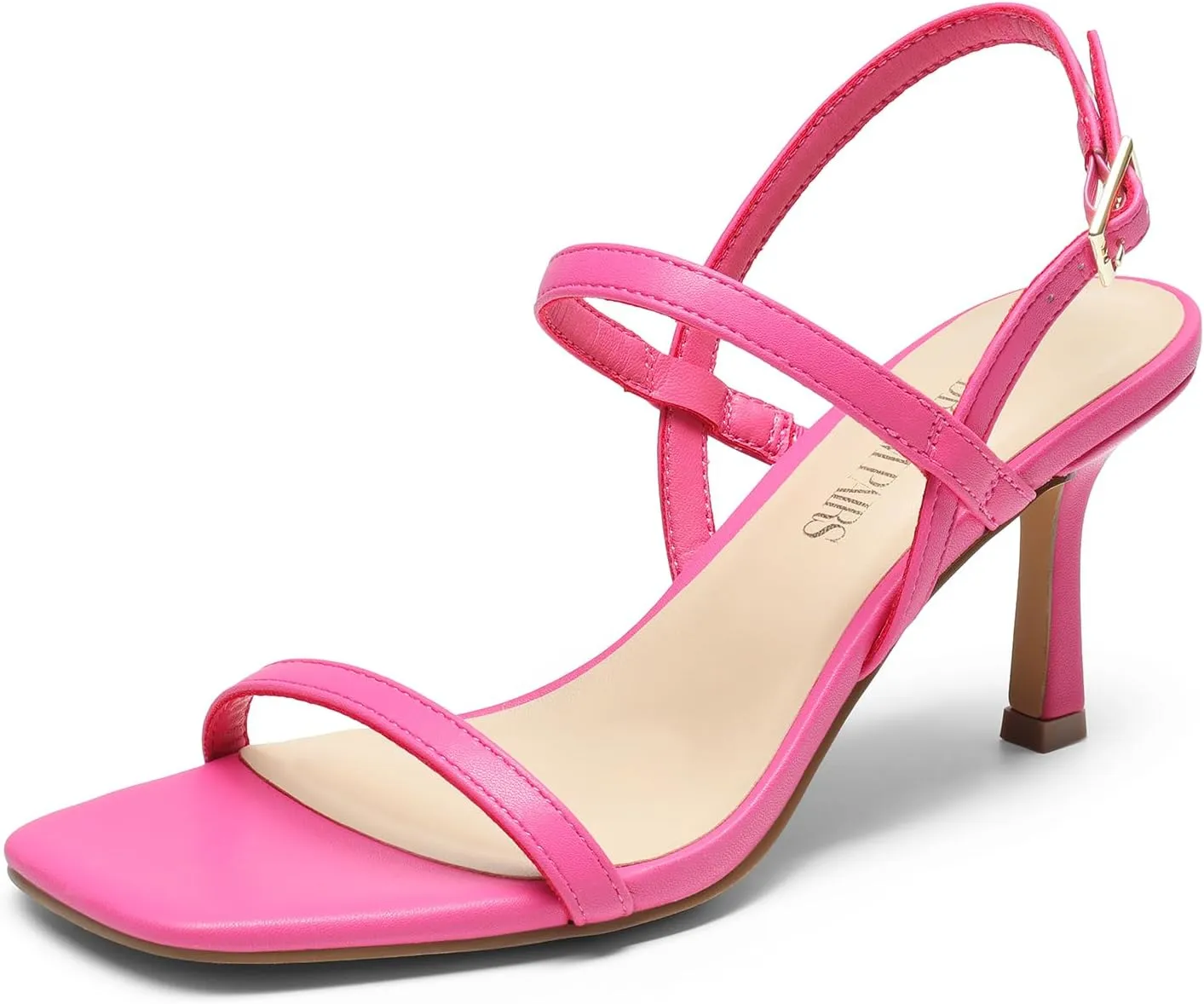 DREAM PAIRS Womens Slingback Heels Square Open Toe Strappy Sandals Ankle Strap High Heeled Dressy Shoes