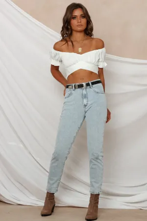 Eyes Like The Earth Crop Top White