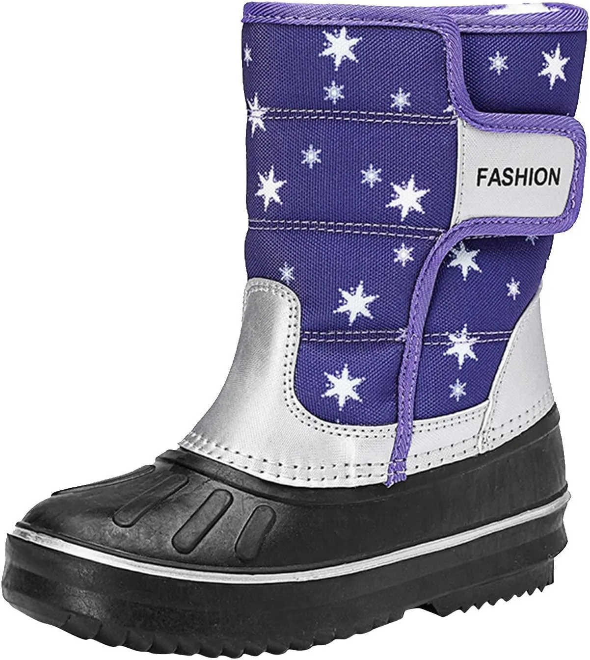 Fashion Fuzzy Snow Boots For Big Kids Boys Childrens Rubber Sole Ski Shoes Outdoor Warm Comfy Non Slip Booties Cotton