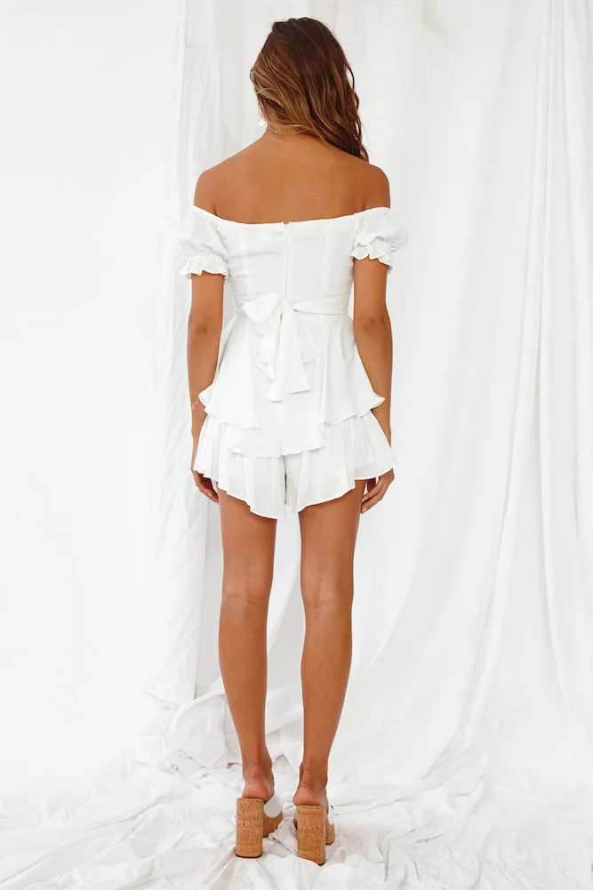 Flashing Lights Romper White