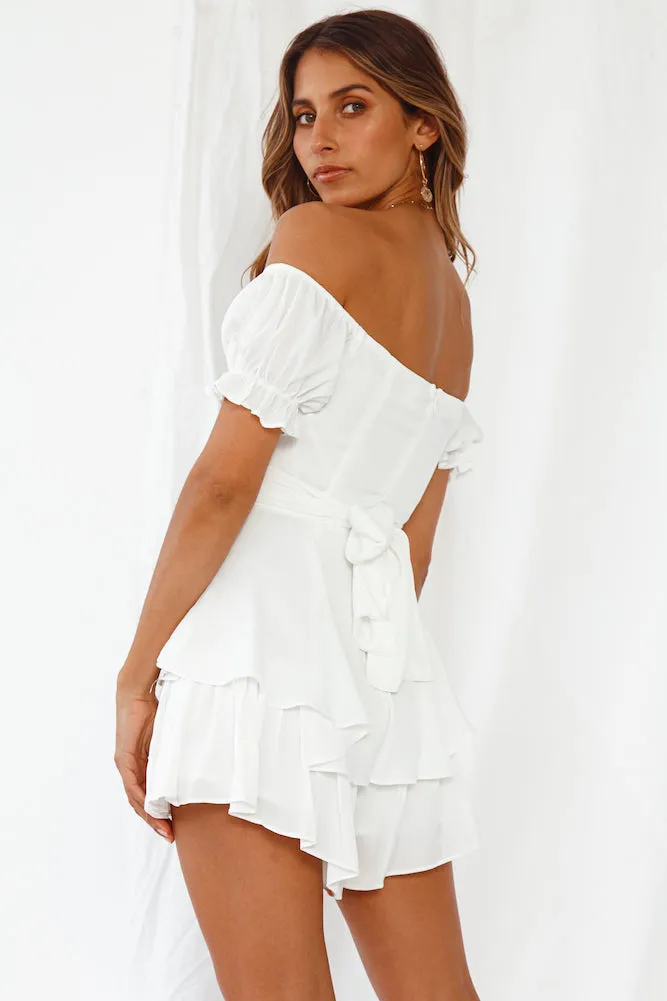 Flashing Lights Romper White