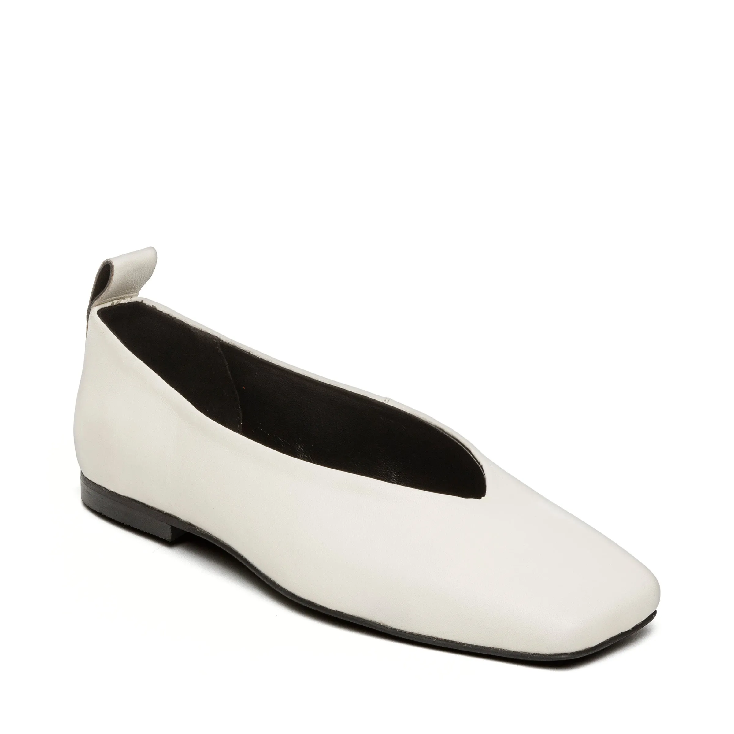 Fosse Ballerina Coconut Milk Leather Ballet Flat Shoes for Women
