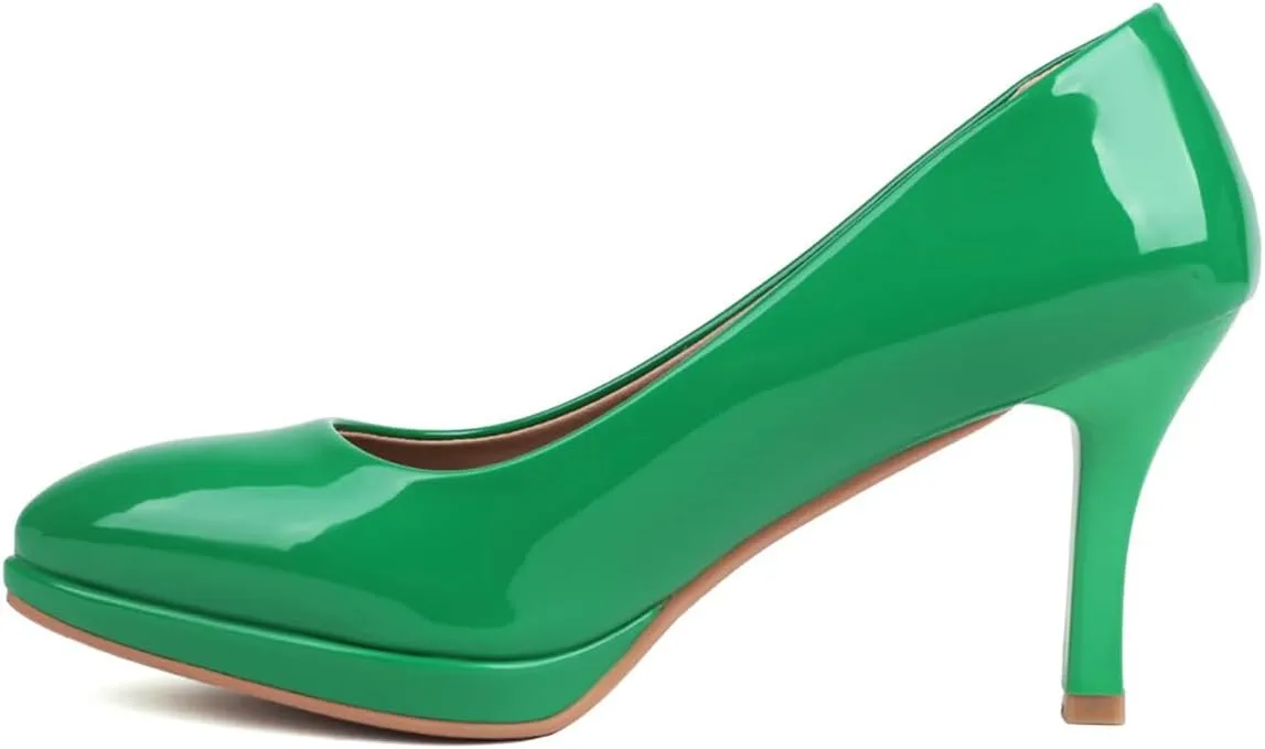 FOWT Women Chic Platform Closed Toe Pumps Pointed Toe Stiletto High Heels Slip On Party Prom Office Dress Shoes Size 4-16 US