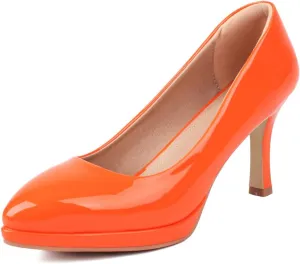 FOWT Women Chic Platform Closed Toe Pumps Pointed Toe Stiletto High Heels Slip On Party Prom Office Dress Shoes Size 4-16 US