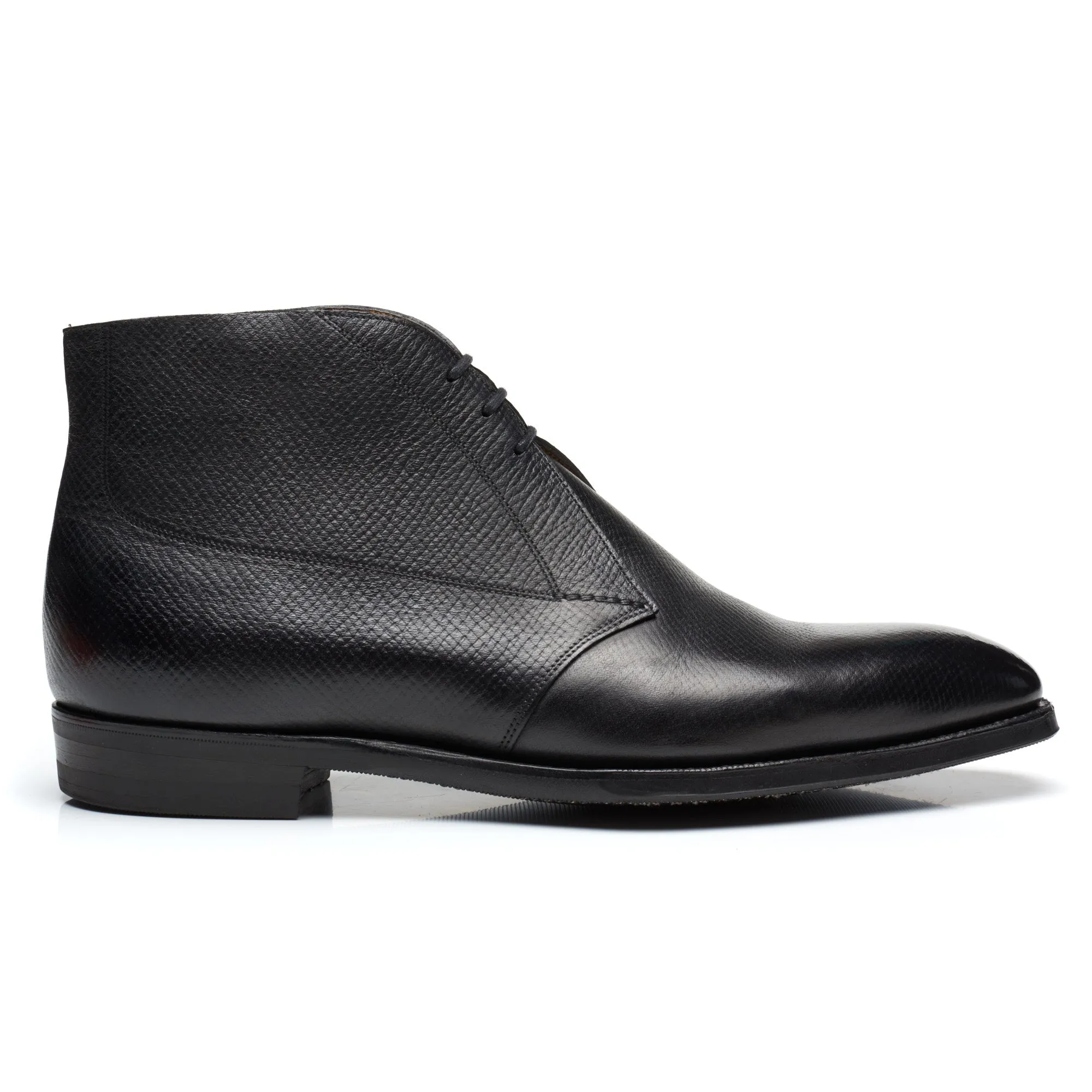 GAZIANO & GIRLING "Arran" Black Hatch Grain Leather Chukka Boots UK 8E US 8.5 Last MH71