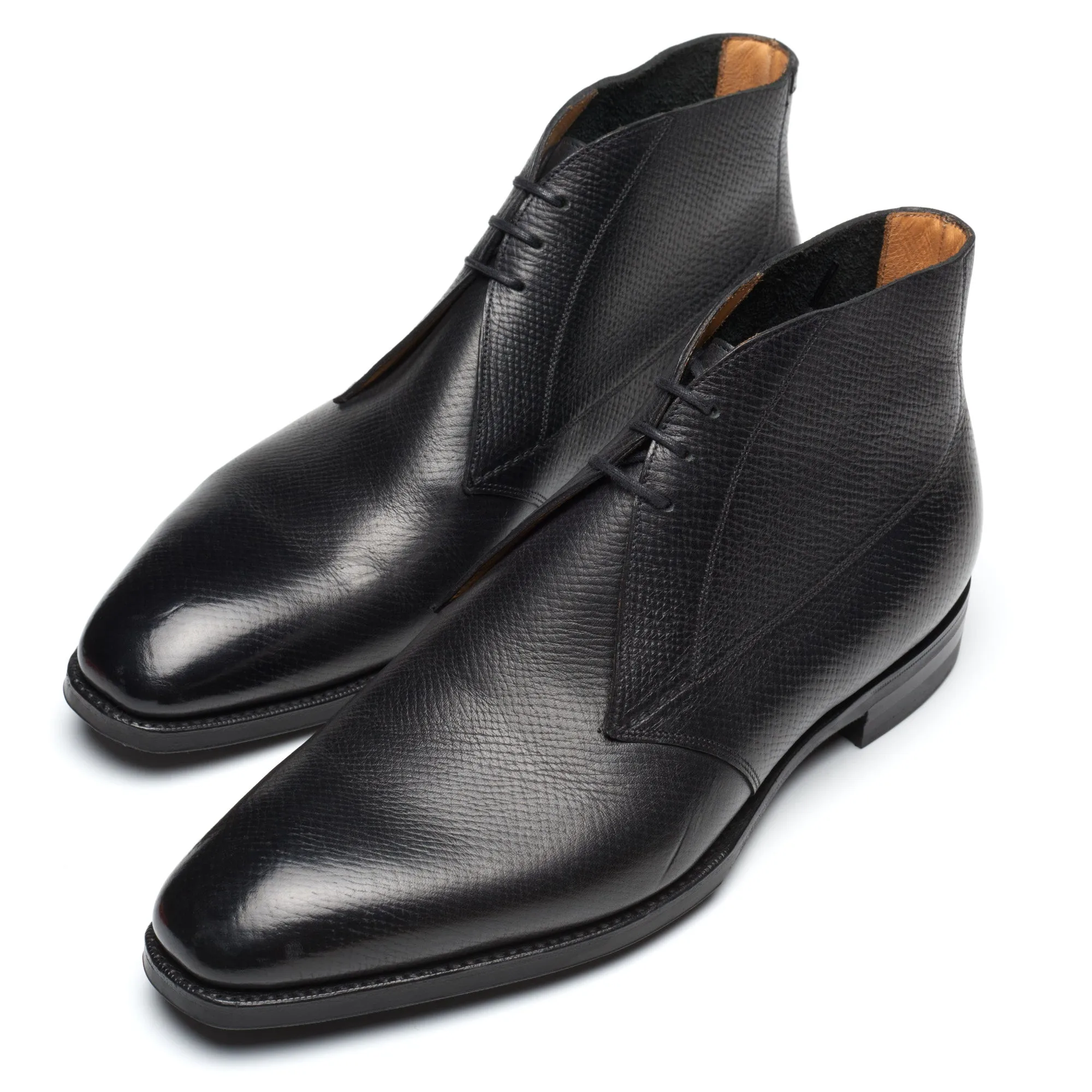 GAZIANO & GIRLING "Arran" Black Hatch Grain Leather Chukka Boots UK 8E US 8.5 Last MH71