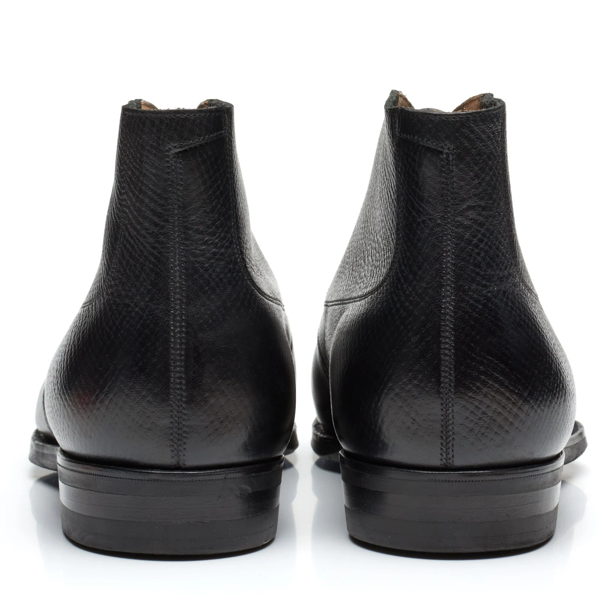 GAZIANO & GIRLING "Arran" Black Hatch Grain Leather Chukka Boots UK 8E US 8.5 Last MH71