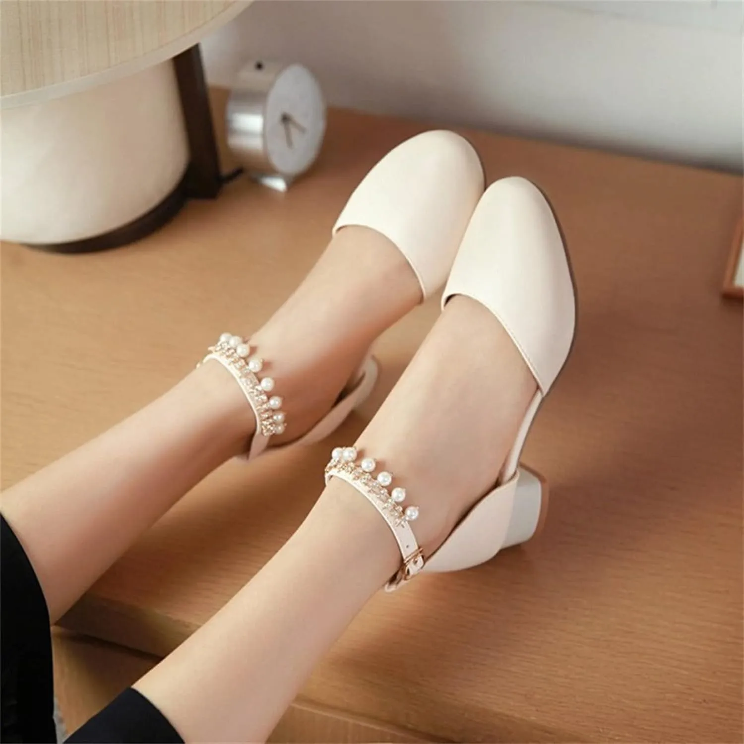 Girls Mary Jane Dress Shoes Pumps Low Heels Flower Party High School Prom Sandals Grils Closed Toe Sandals for Girls