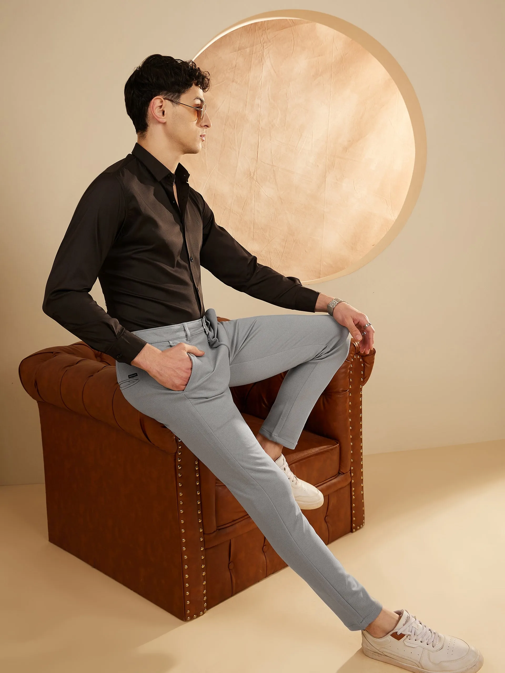 Grey: Stretchable Chinos