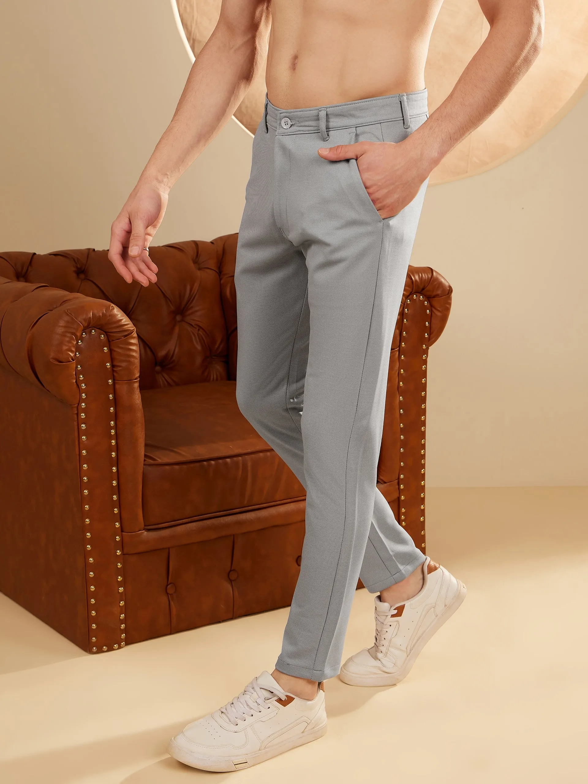 Grey: Stretchable Chinos