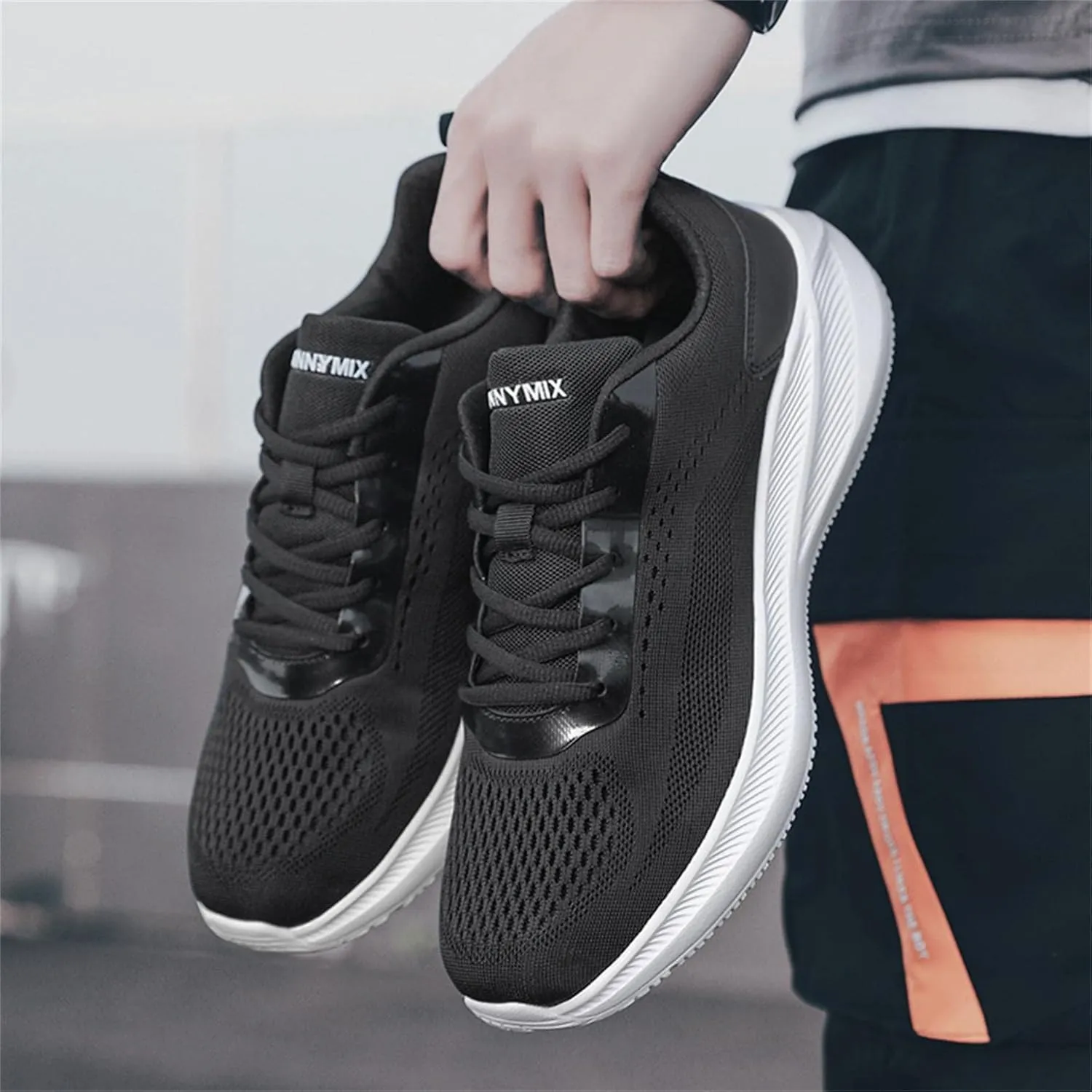 Hbeylia Men's Lace Up Sneakers Memory Foam Walking Hiking Trainning Shoes Lightweight Comfortable Mesh Anti Skid Running Athletic Rider Sport Shoes Fashion Sneakers For Boys Student