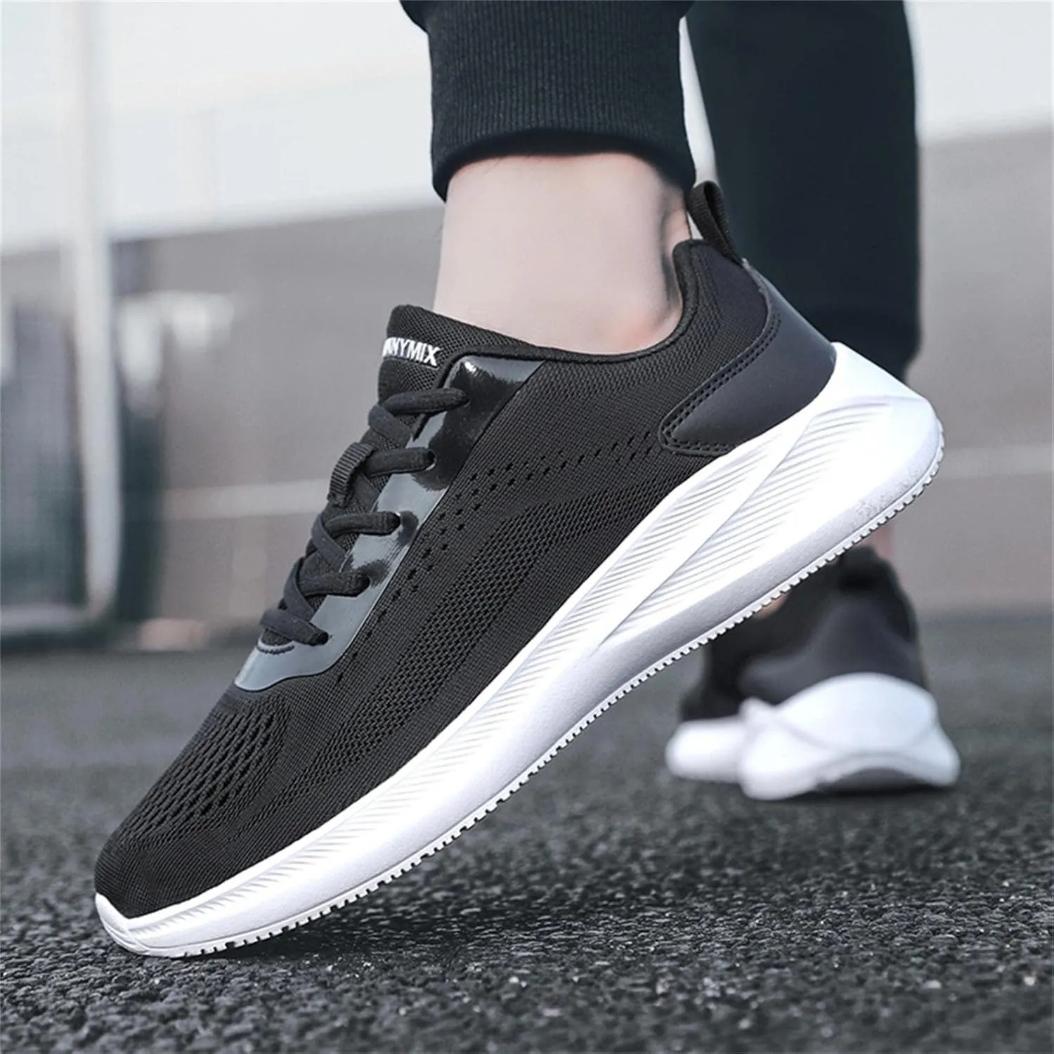 Hbeylia Men's Lace Up Sneakers Memory Foam Walking Hiking Trainning Shoes Lightweight Comfortable Mesh Anti Skid Running Athletic Rider Sport Shoes Fashion Sneakers For Boys Student