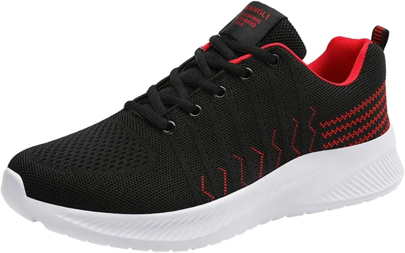 Hbeylia Women's Men's Lace Up Walking Running Shoes Fashion Breathable Mesh Stretch Sneakers Non Slip Athletic Hiking Tennis Trainer Sport Shoes For Driving Workout Fitness