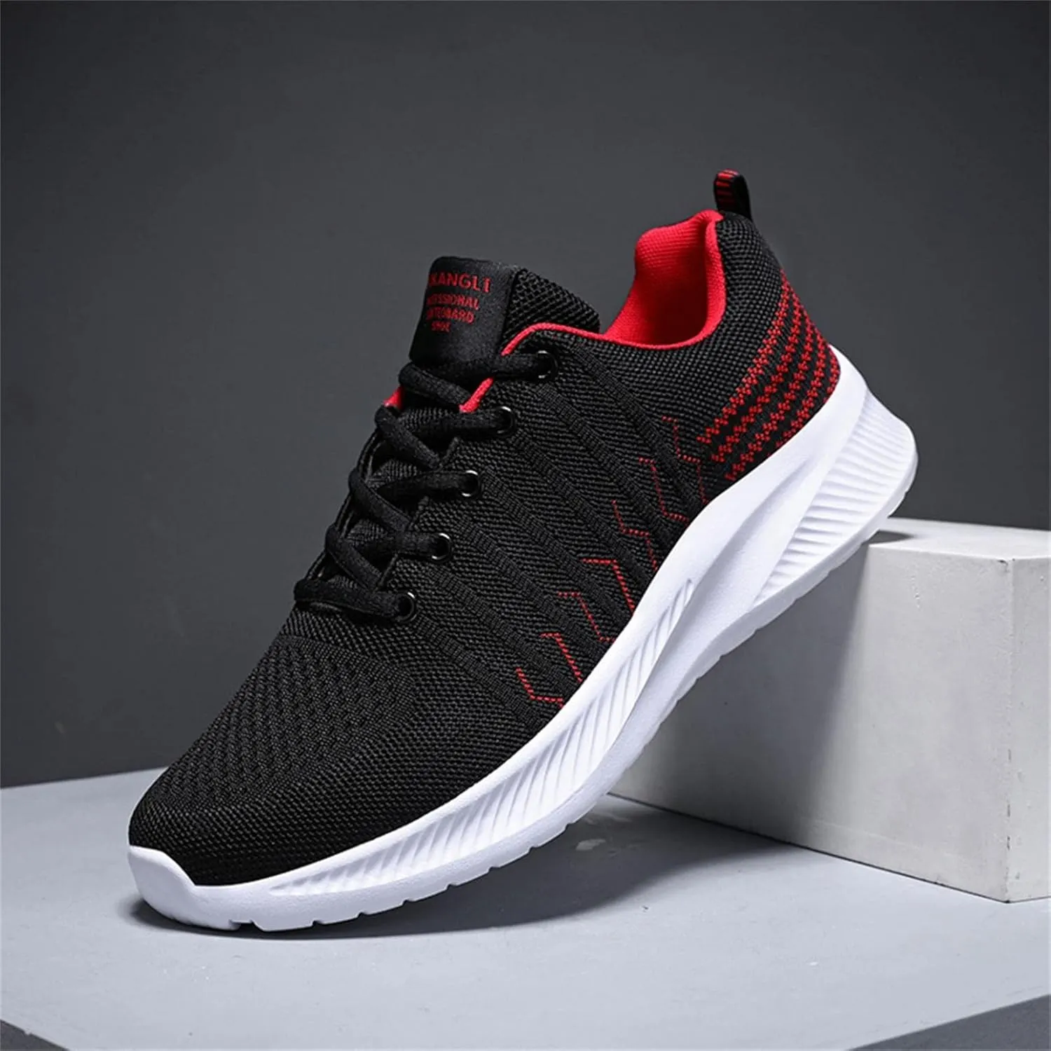 Hbeylia Women's Men's Lace Up Walking Running Shoes Fashion Breathable Mesh Stretch Sneakers Non Slip Athletic Hiking Tennis Trainer Sport Shoes For Driving Workout Fitness