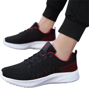 Hbeylia Women's Men's Lace Up Walking Running Shoes Fashion Breathable Mesh Stretch Sneakers Non Slip Athletic Hiking Tennis Trainer Sport Shoes For Driving Workout Fitness