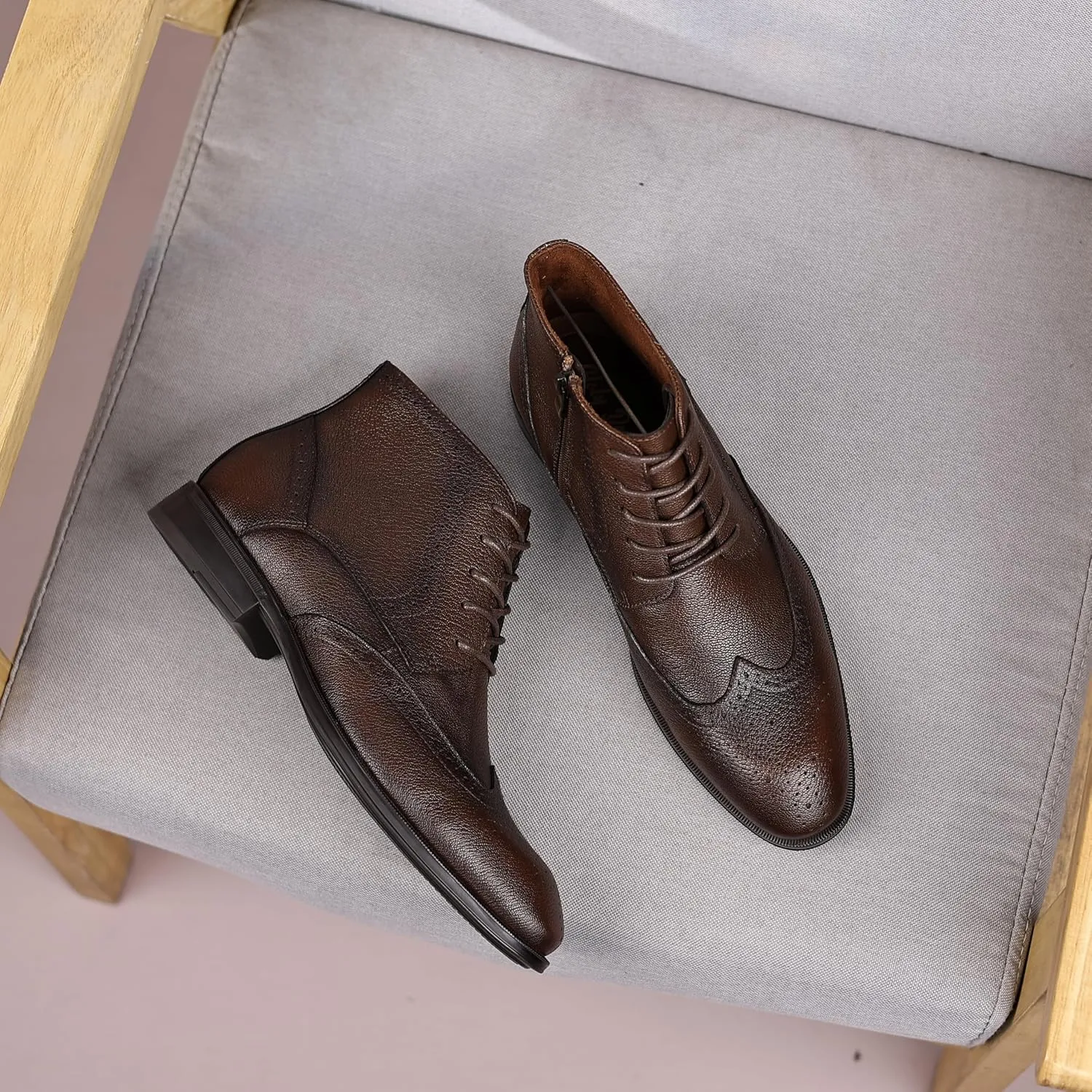 Holy dove Chelsea Boots Men  Genuine Leather,Chelsea Boots for Men with Side Zipper, Casual Slip-On Ankle Boots, Chukka & Oxford Style Dress Boots