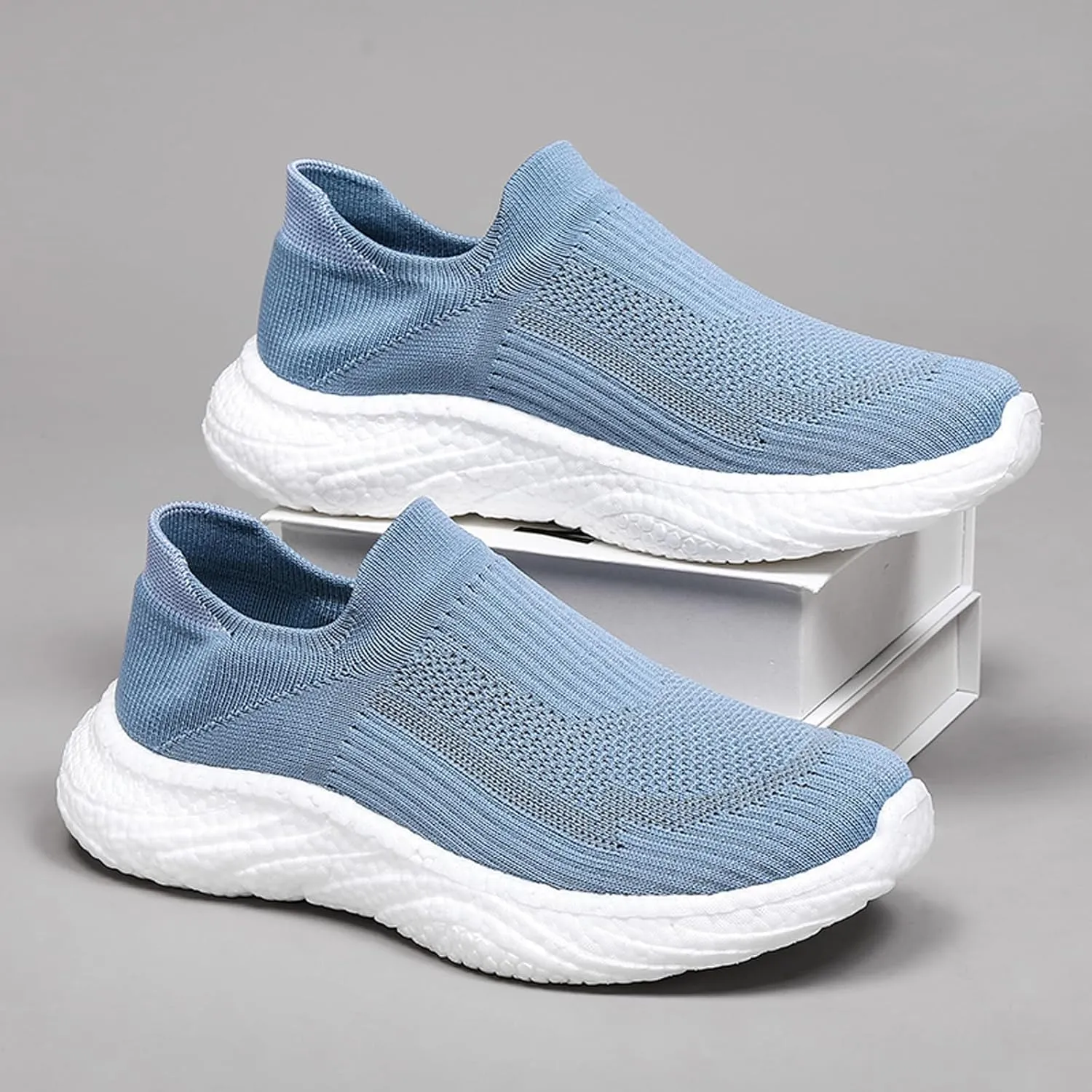 ihinzry Mens Womens Walking Shoes Casual Sock Sneakers Lightweight Breathable Knit Tennis Shoes Non Slip Work Shoes