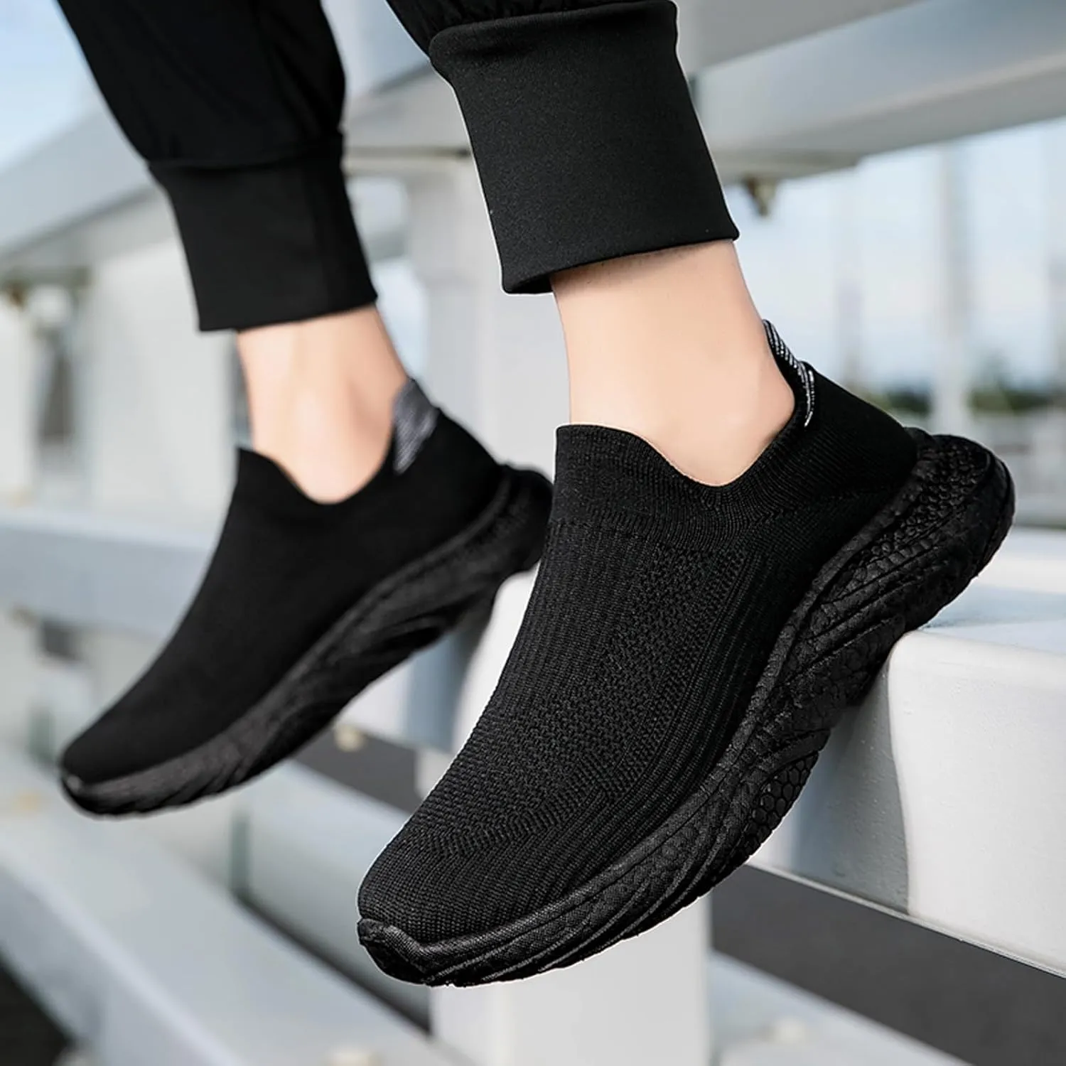 ihinzry Mens Womens Walking Shoes Casual Sock Sneakers Lightweight Breathable Knit Tennis Shoes Non Slip Work Shoes