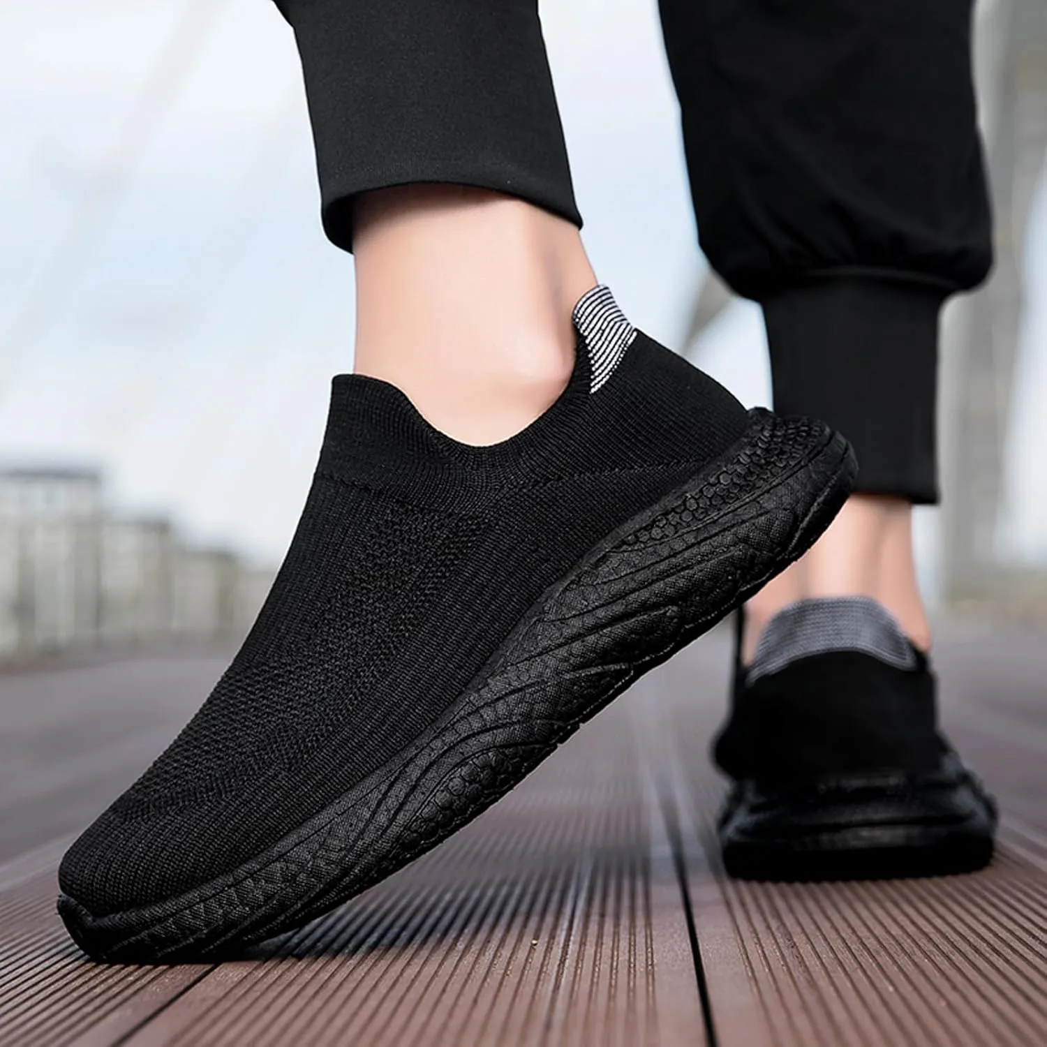 ihinzry Mens Womens Walking Shoes Casual Sock Sneakers Lightweight Breathable Knit Tennis Shoes Non Slip Work Shoes