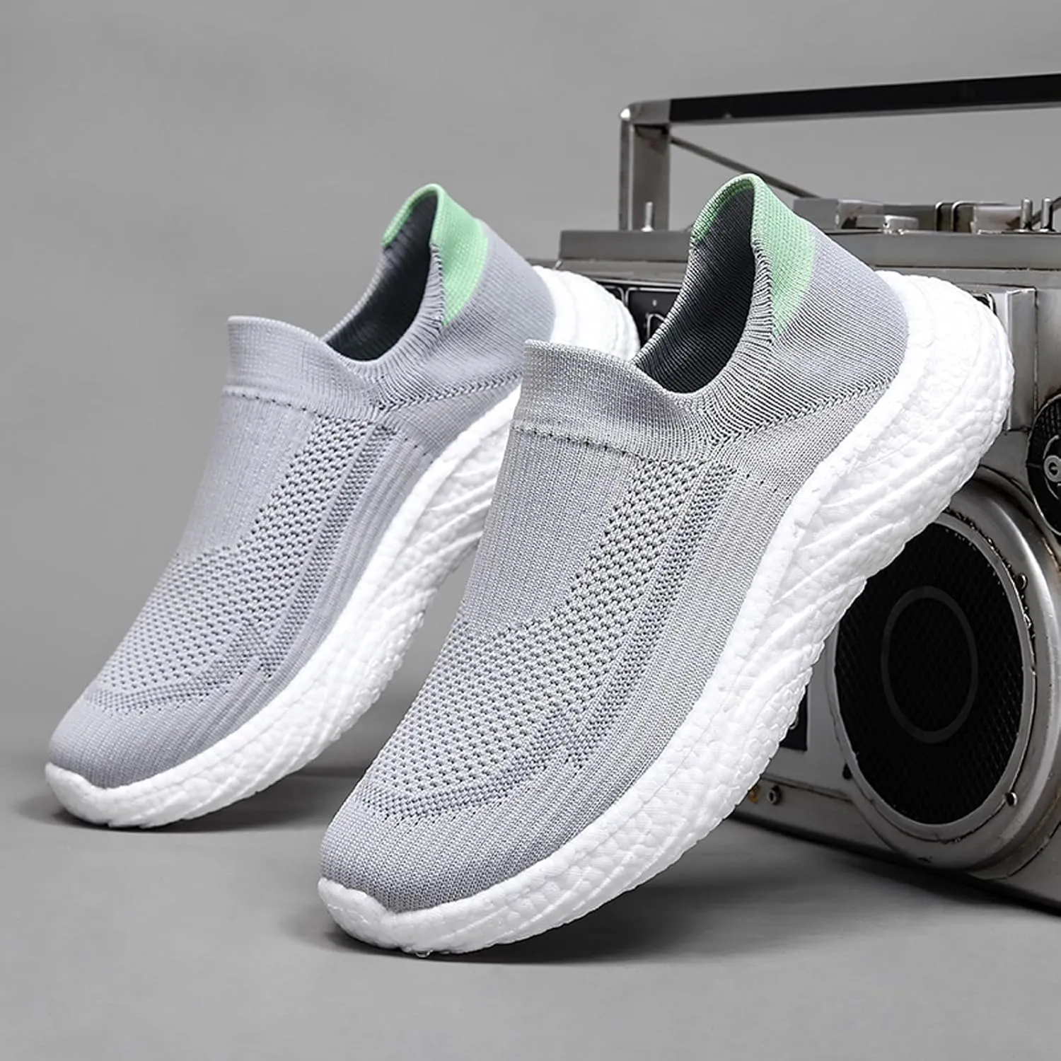 ihinzry Mens Womens Walking Shoes Casual Sock Sneakers Lightweight Breathable Knit Tennis Shoes Non Slip Work Shoes