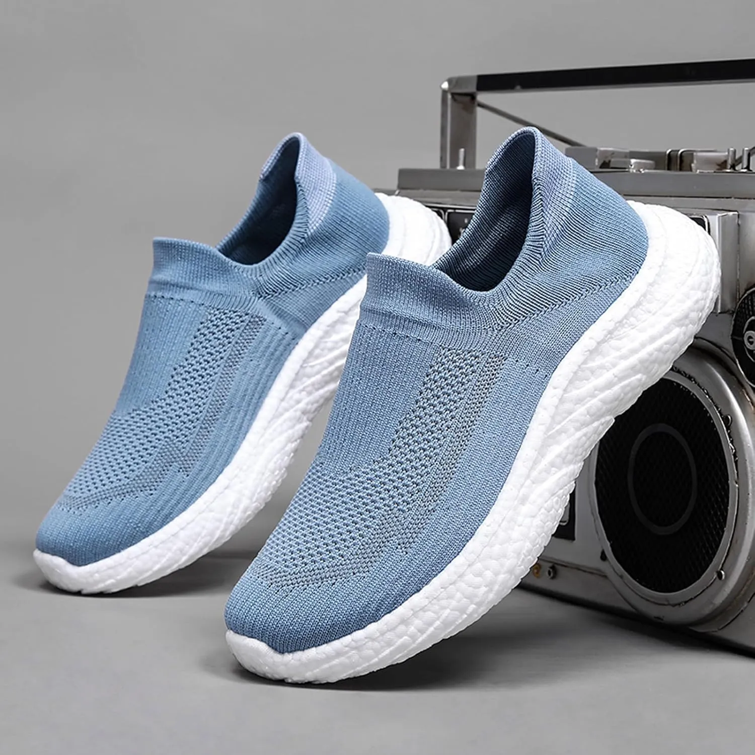 ihinzry Mens Womens Walking Shoes Casual Sock Sneakers Lightweight Breathable Knit Tennis Shoes Non Slip Work Shoes