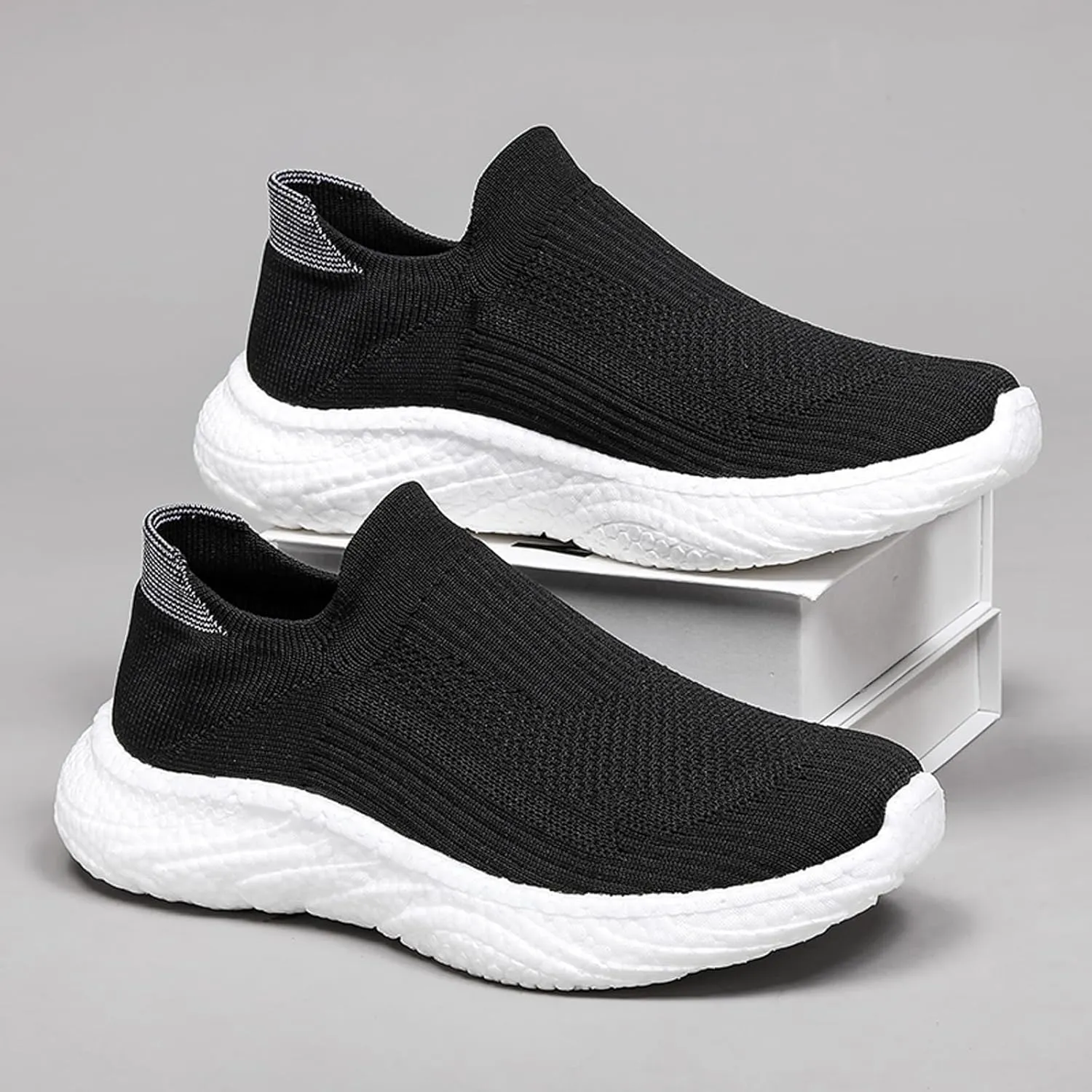 ihinzry Mens Womens Walking Shoes Casual Sock Sneakers Lightweight Breathable Knit Tennis Shoes Non Slip Work Shoes