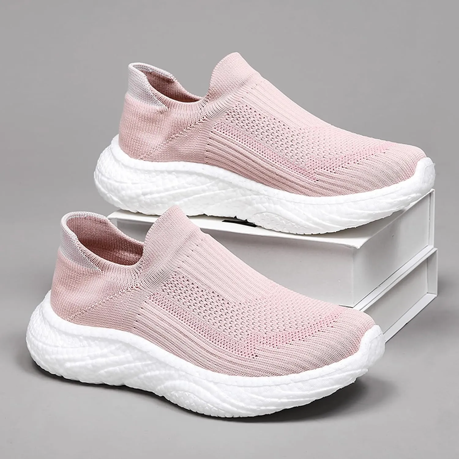 ihinzry Mens Womens Walking Shoes Casual Sock Sneakers Lightweight Breathable Knit Tennis Shoes Non Slip Work Shoes