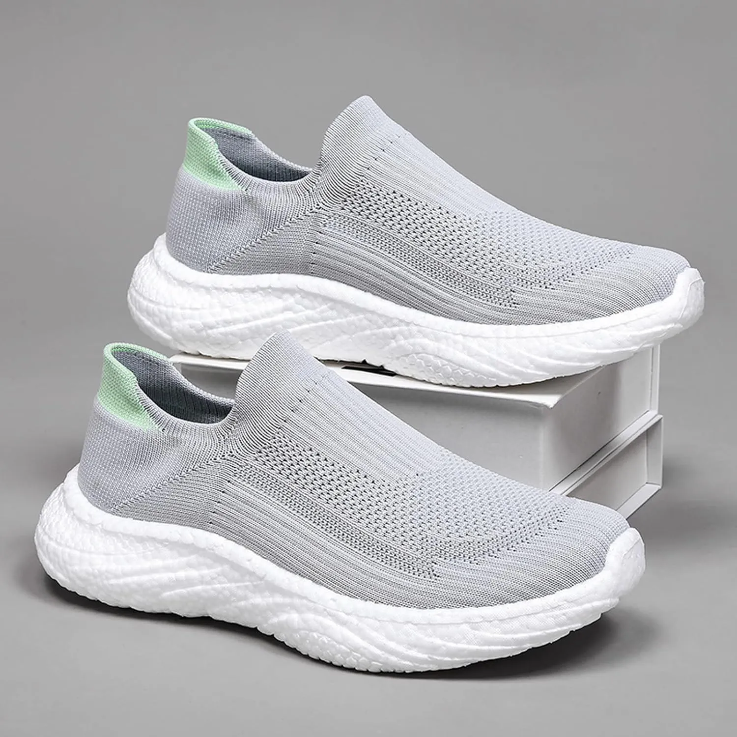 ihinzry Mens Womens Walking Shoes Casual Sock Sneakers Lightweight Breathable Knit Tennis Shoes Non Slip Work Shoes