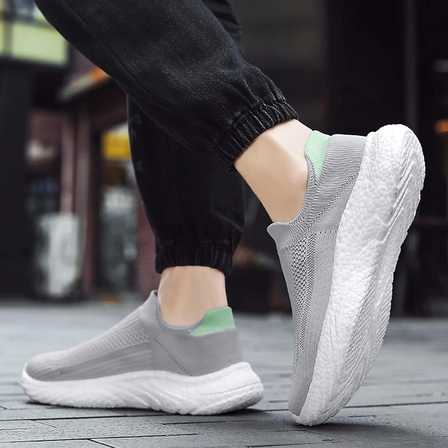 ihinzry Mens Womens Walking Shoes Casual Sock Sneakers Lightweight Breathable Knit Tennis Shoes Non Slip Work Shoes